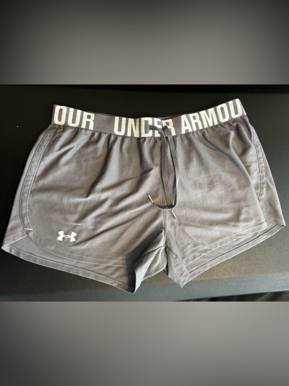 Under Armour Gray HeatGear Athletic Shorts with Logo Waistband